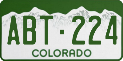 CO license plate ABT224