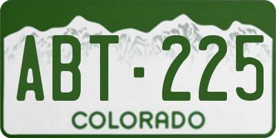 CO license plate ABT225