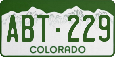 CO license plate ABT229