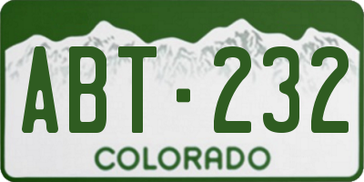 CO license plate ABT232