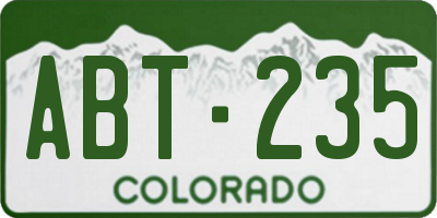 CO license plate ABT235