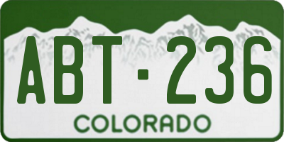 CO license plate ABT236