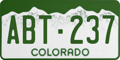 CO license plate ABT237
