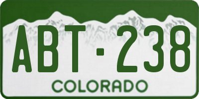 CO license plate ABT238