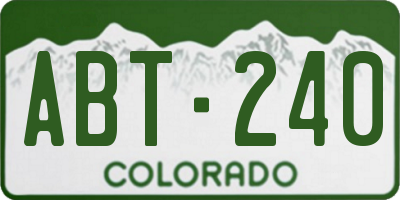 CO license plate ABT240