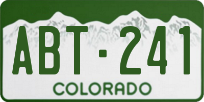 CO license plate ABT241