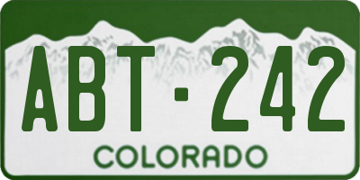 CO license plate ABT242