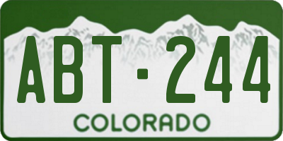 CO license plate ABT244
