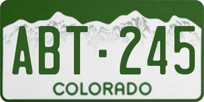 CO license plate ABT245