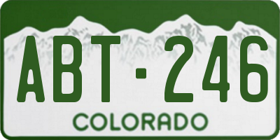 CO license plate ABT246