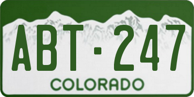 CO license plate ABT247