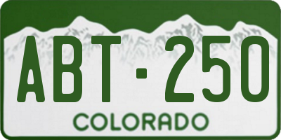CO license plate ABT250