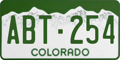 CO license plate ABT254