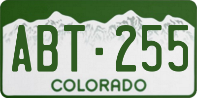 CO license plate ABT255