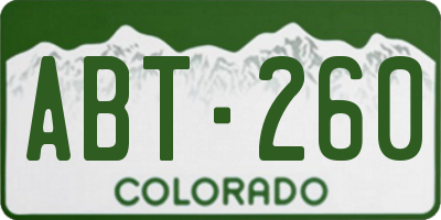 CO license plate ABT260