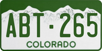 CO license plate ABT265