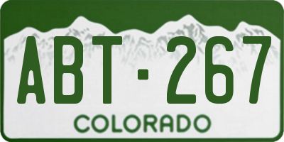 CO license plate ABT267
