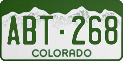 CO license plate ABT268