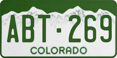 CO license plate ABT269