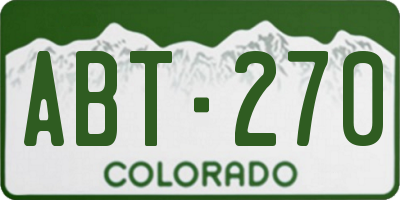 CO license plate ABT270