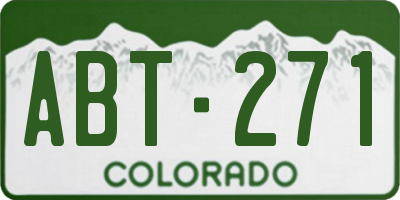 CO license plate ABT271