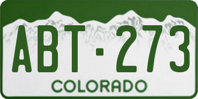 CO license plate ABT273