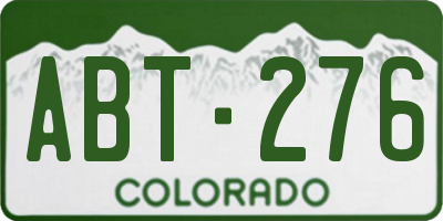 CO license plate ABT276
