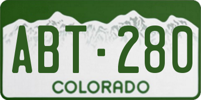 CO license plate ABT280