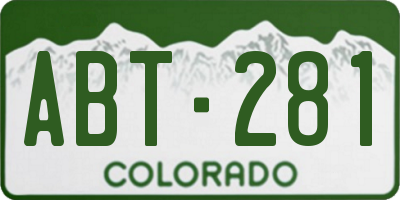 CO license plate ABT281