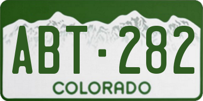 CO license plate ABT282