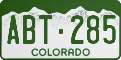 CO license plate ABT285