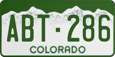 CO license plate ABT286