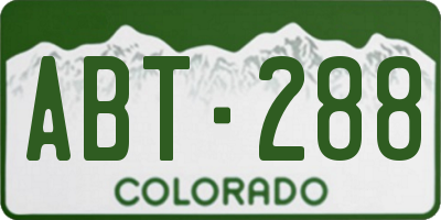 CO license plate ABT288
