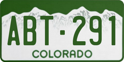 CO license plate ABT291