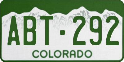 CO license plate ABT292