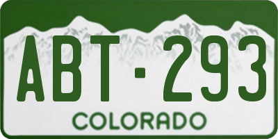 CO license plate ABT293