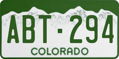 CO license plate ABT294