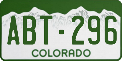 CO license plate ABT296