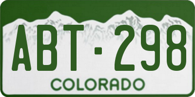 CO license plate ABT298