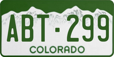 CO license plate ABT299