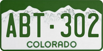 CO license plate ABT302