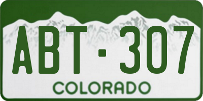 CO license plate ABT307