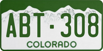 CO license plate ABT308