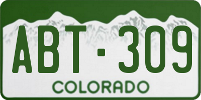 CO license plate ABT309