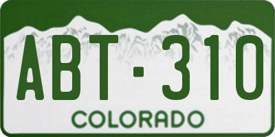 CO license plate ABT310