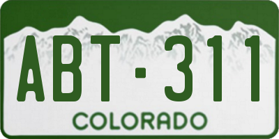 CO license plate ABT311