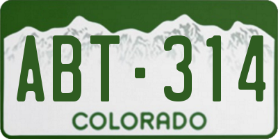 CO license plate ABT314
