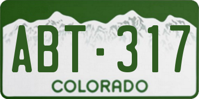 CO license plate ABT317