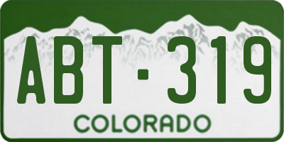 CO license plate ABT319