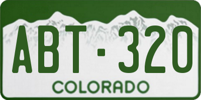 CO license plate ABT320